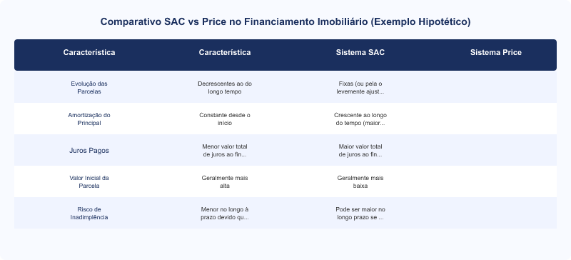 SAC vs Price no Financiamento Imobiliário: Análise Comparativa e Custo Final